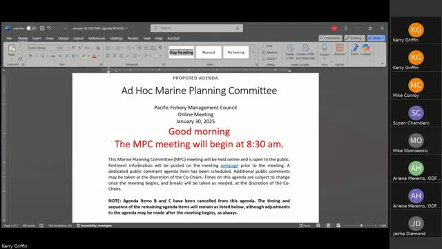 Pacific Fishery Management Council discusses offshore wind development and new administration's impact