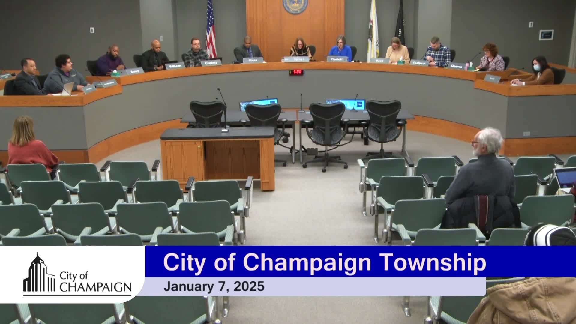 Champaign Township board places tax-rate increase on April ballot; residents urge advertising and data on shelter needs