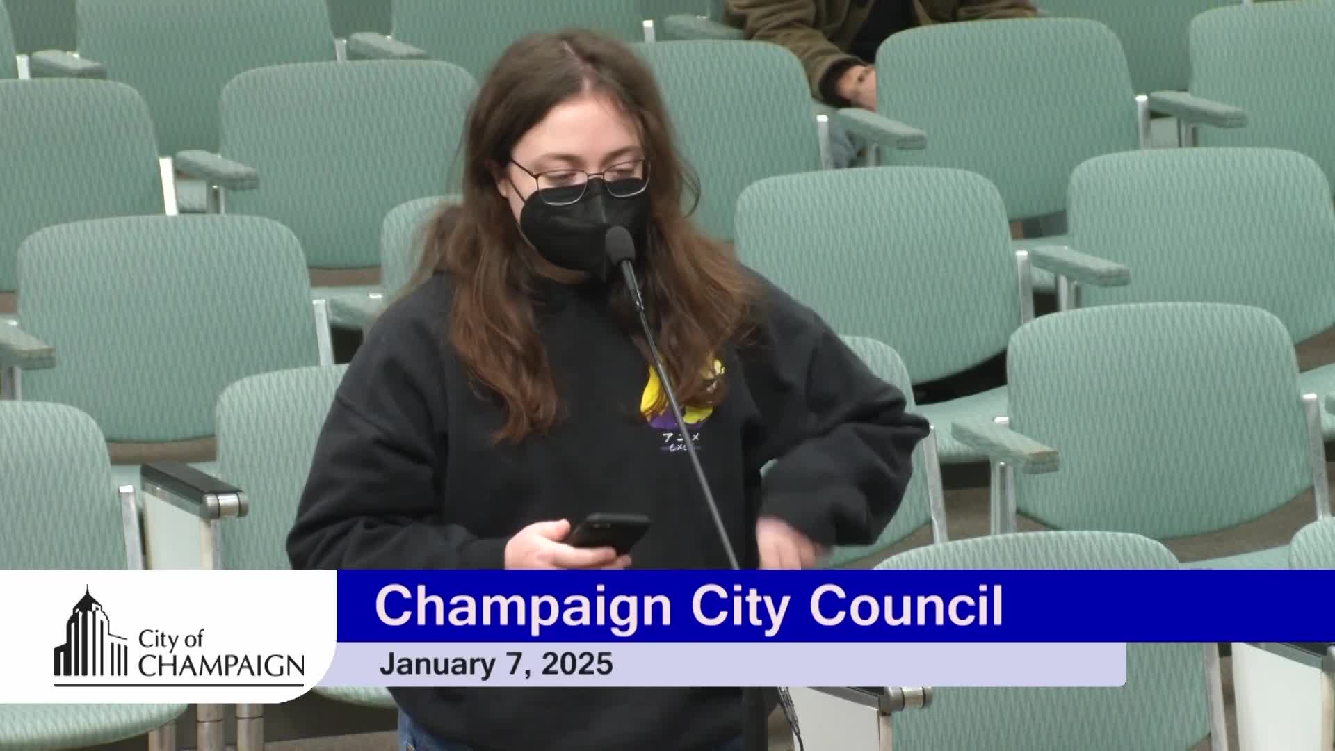 Residents press Champaign City Council to adopt ceasefire/divestment resolution; council members apologize for earlier silence