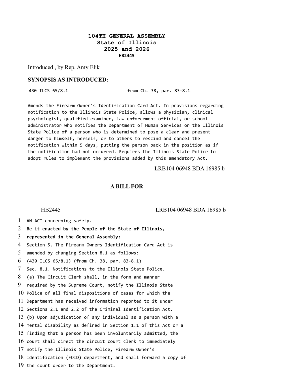 Illinois updates mental health reporting rules for firearm safety