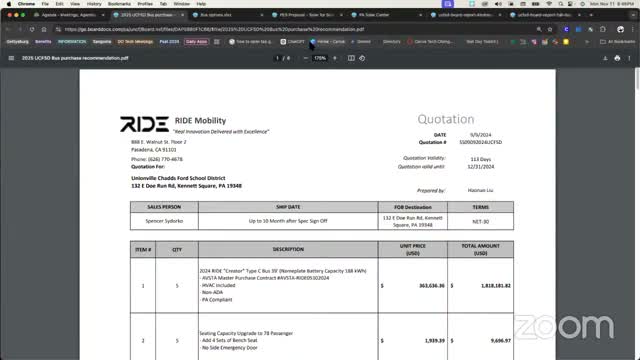 Board to consider purchase of five electric buses and a Solar for Schools grant application