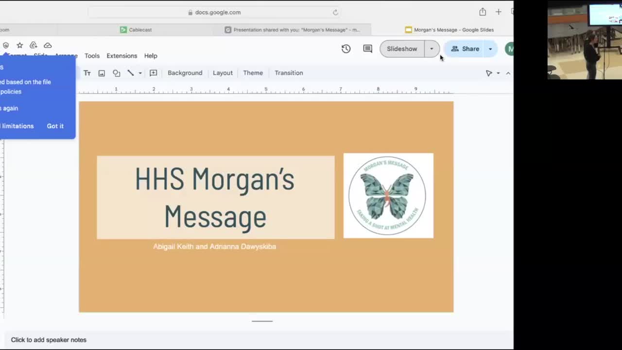 Hanover High School approves Morgan's Message club to support student mental health