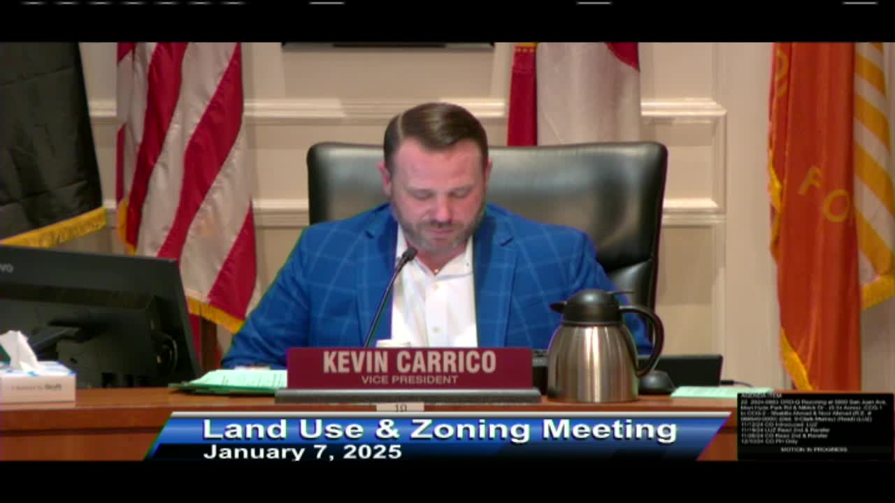 Committee denies rezoning request for used‑car lot on San Juan Avenue after planning staff and commissioners cite incompatibility with surrounding residential