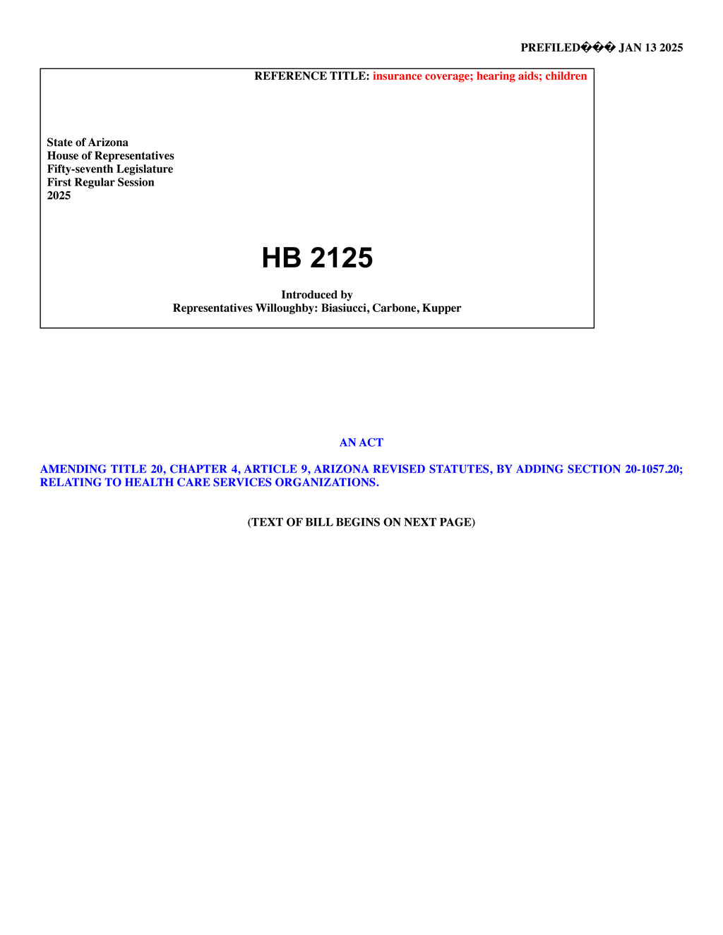 Arizona lawmakers introduce HB 2125 to provide hearing aid coverage for children