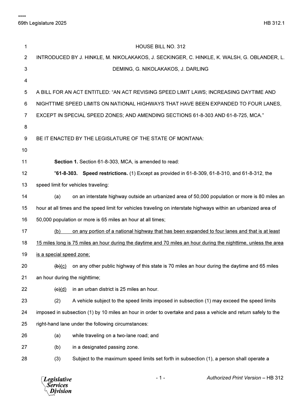 Montana legislature proposes speed limit increase on expanded national highways