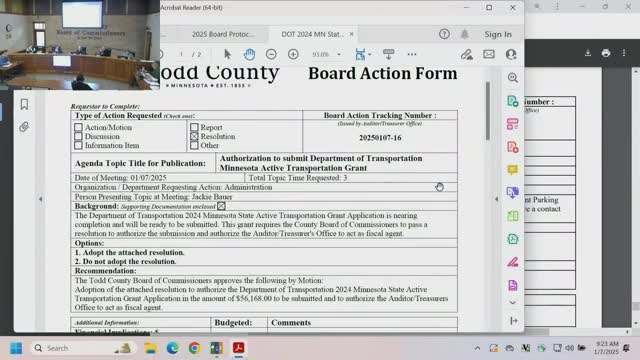 Todd County approves MnDOT Active Transportation grant application for Second Street parking lot improvements