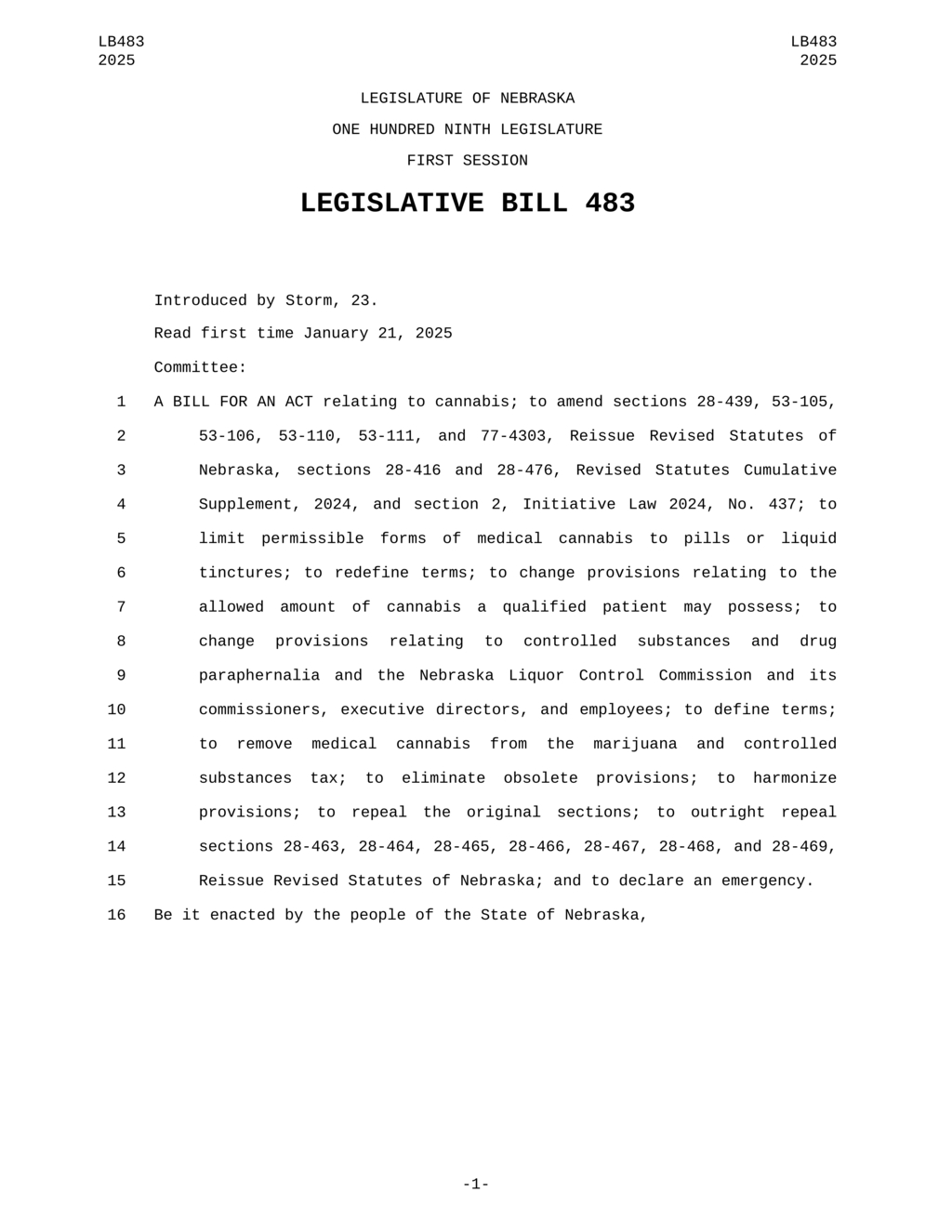 Nebraska revises Medical Cannabis Patient Protection Act with new THC limits