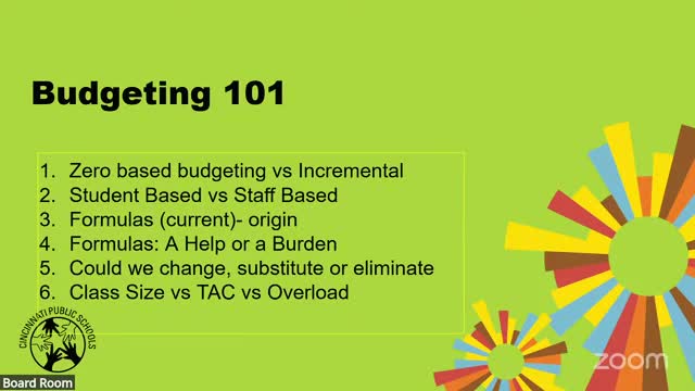 Board weighs budgeting models, staffing formulas and class-size tradeoffs as treasurer models costs