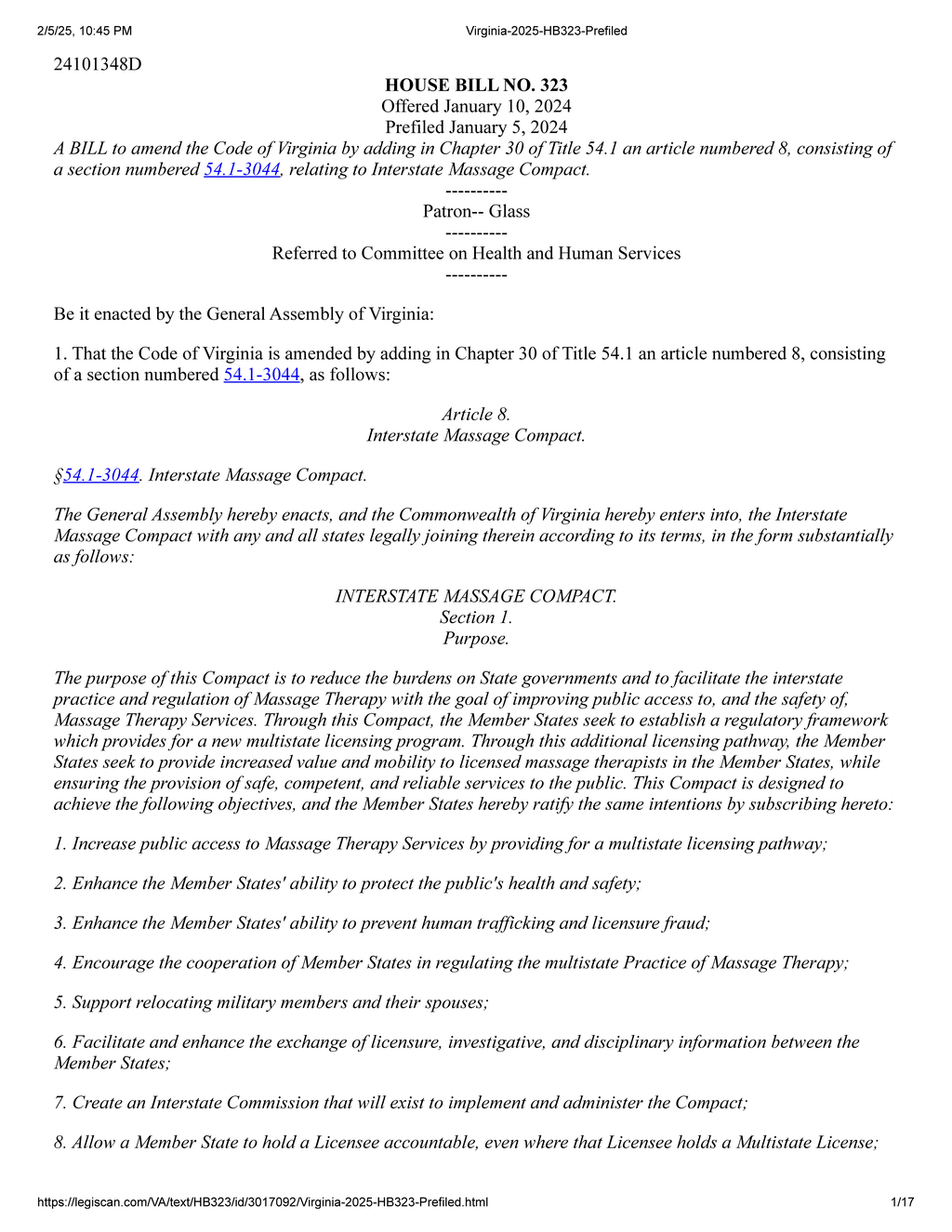 Virginia enacts Multistate License requirements for Massage Therapy practitioners