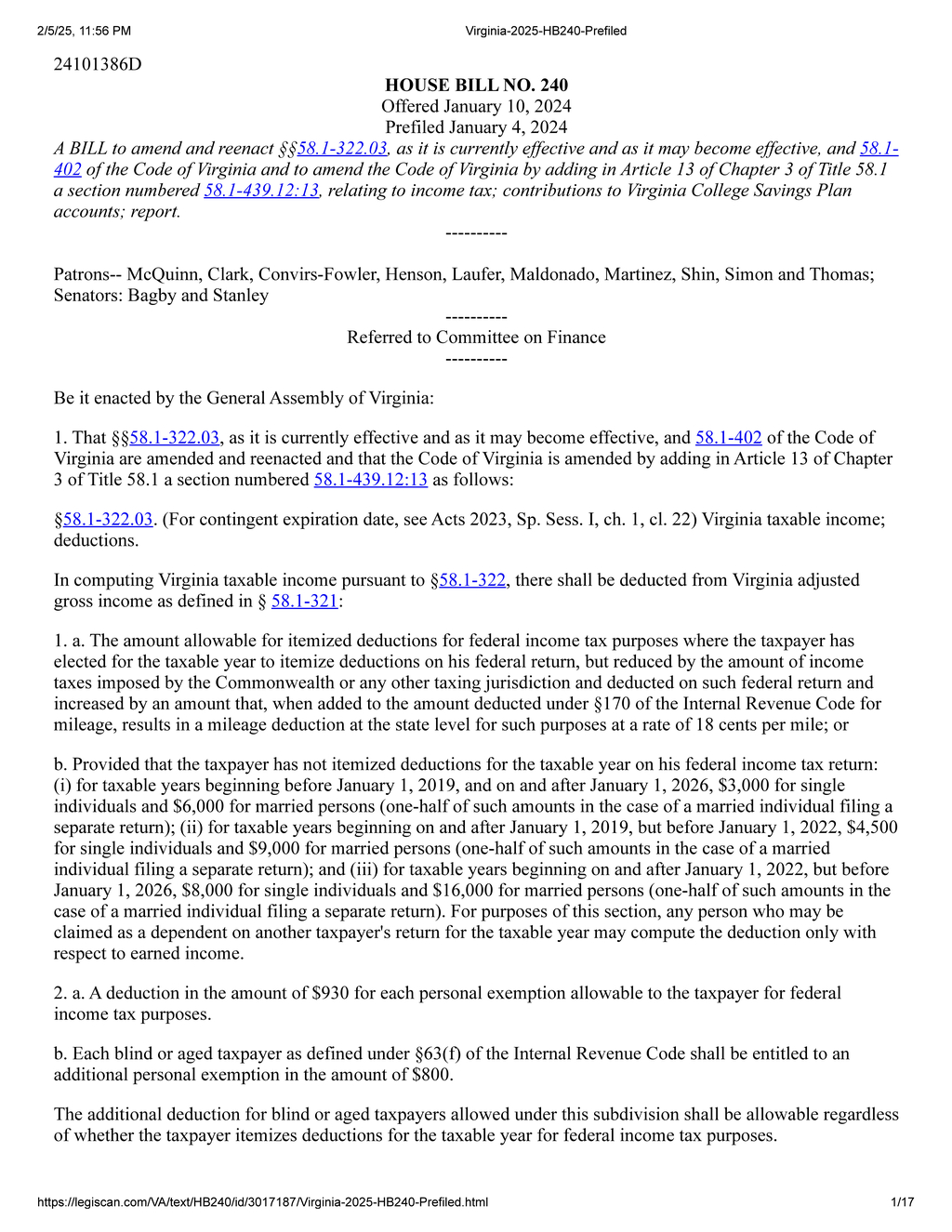 Virginia enacts new tax deductions for college savings and teacher education expenses