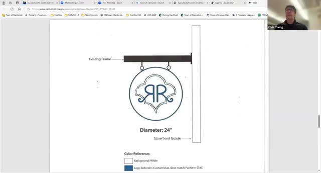 Committee approves updated carved sign at 66 Center Street with white border
