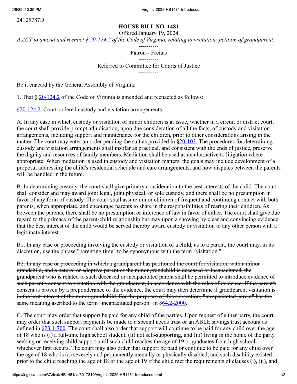 Virginia court to enforce new child support and custody regulations