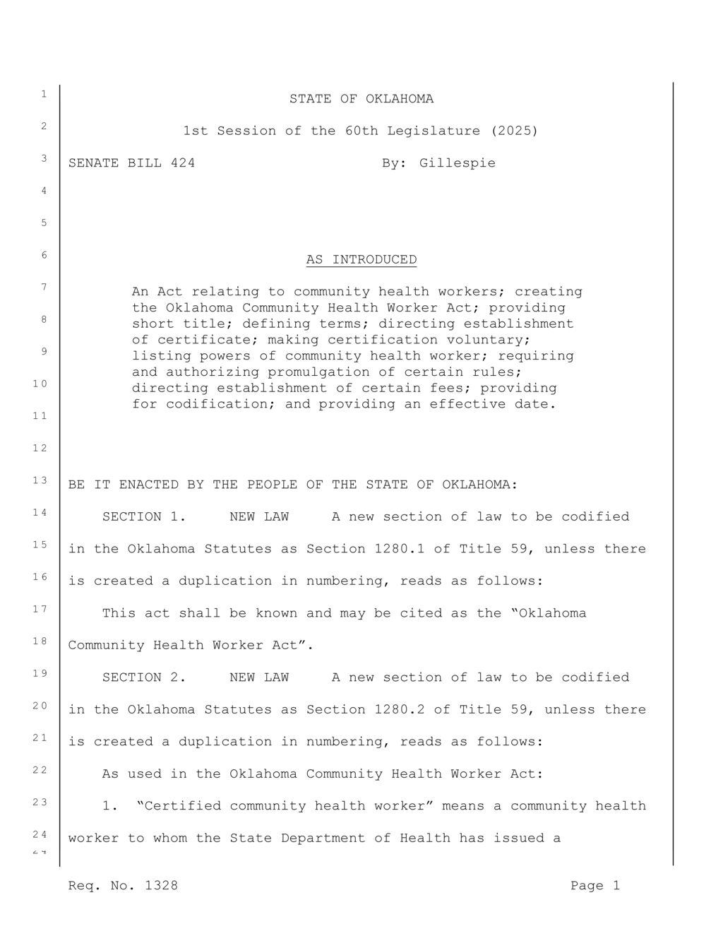 Oklahoma legislature introduces Community Health Worker Act for certification and regulation