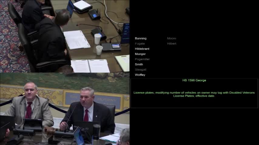 Committee advances bill to allow up to four disabled‑veteran license plates
