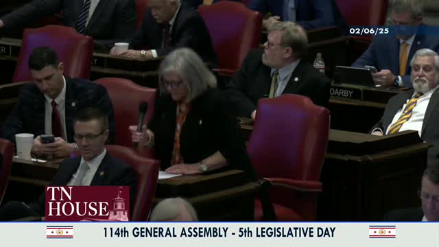 Tennessee House clears consent calendar, records numerous bill withdrawals and scheduling changes