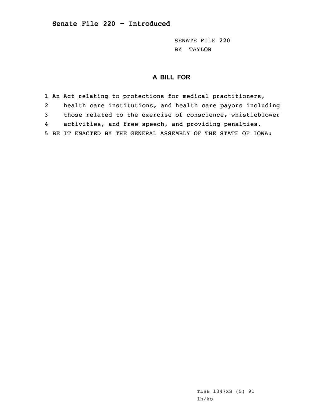 Legislature introduces Medical Ethics Defense Act to protect health care conscience rights