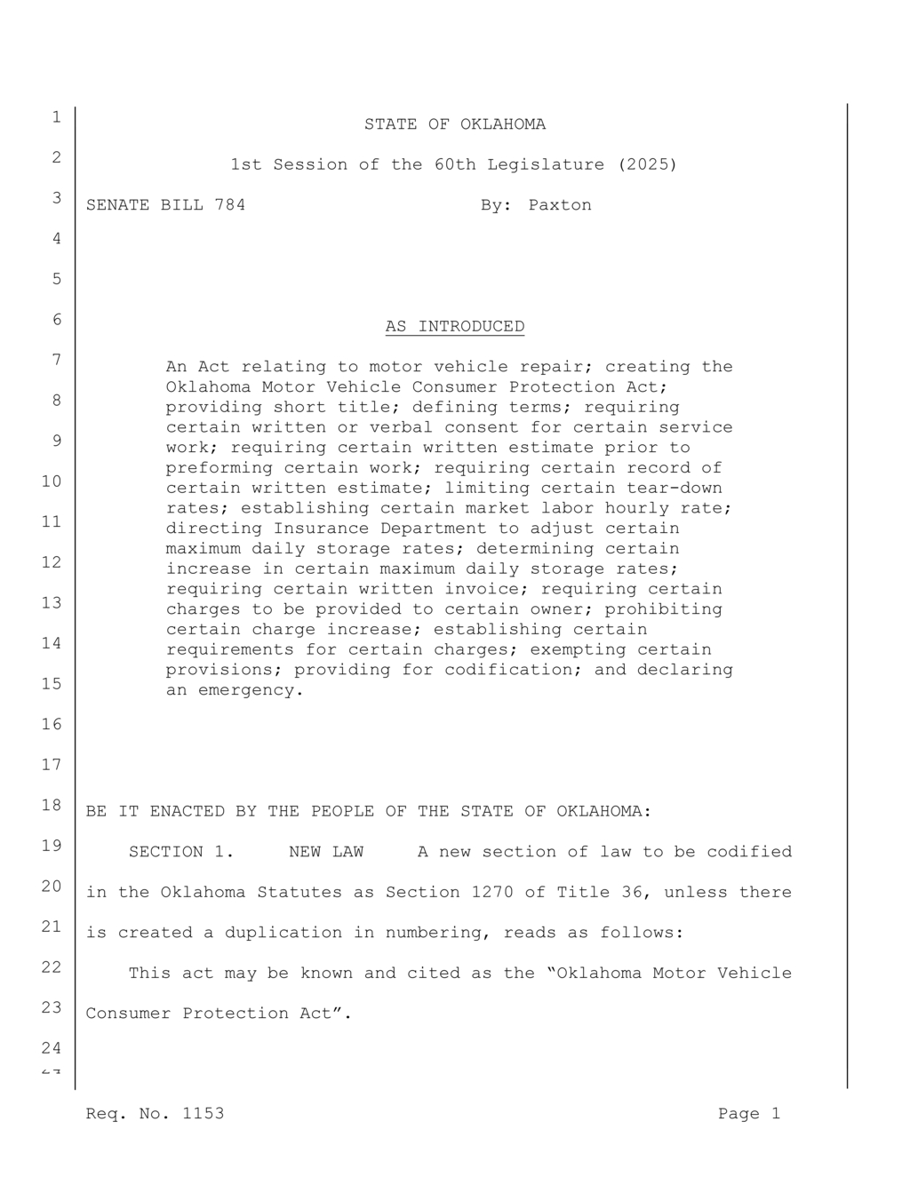 Oklahoma enacts new law allowing insurance incentives for specific repair shops