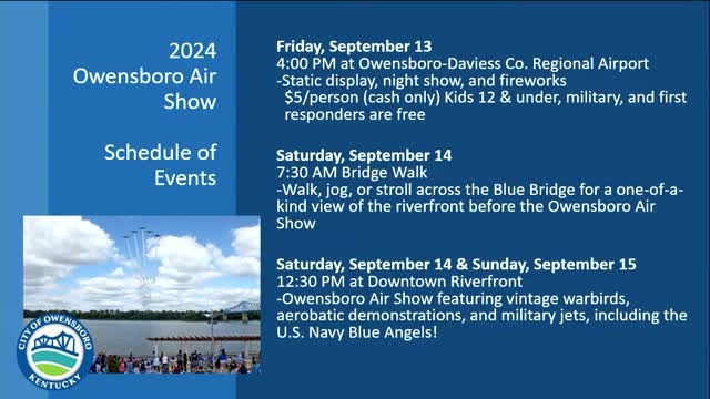 Owensboro prepares for annual air show featuring Blue Angels and community events