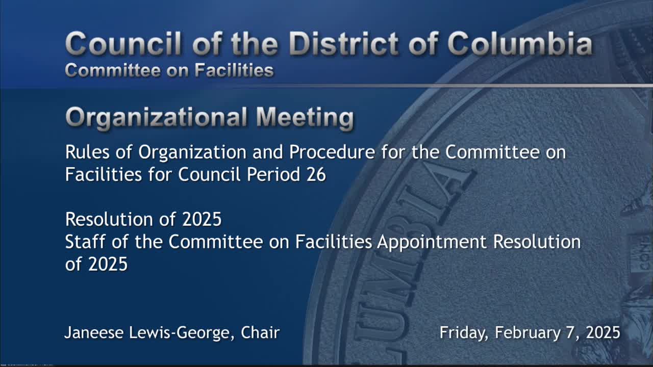 Council Member George leads Facilities Committee to approve organizational rules for 2025
