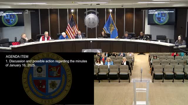 Oklahoma County meeting recessed; transcript unclear on minutes approval or vote