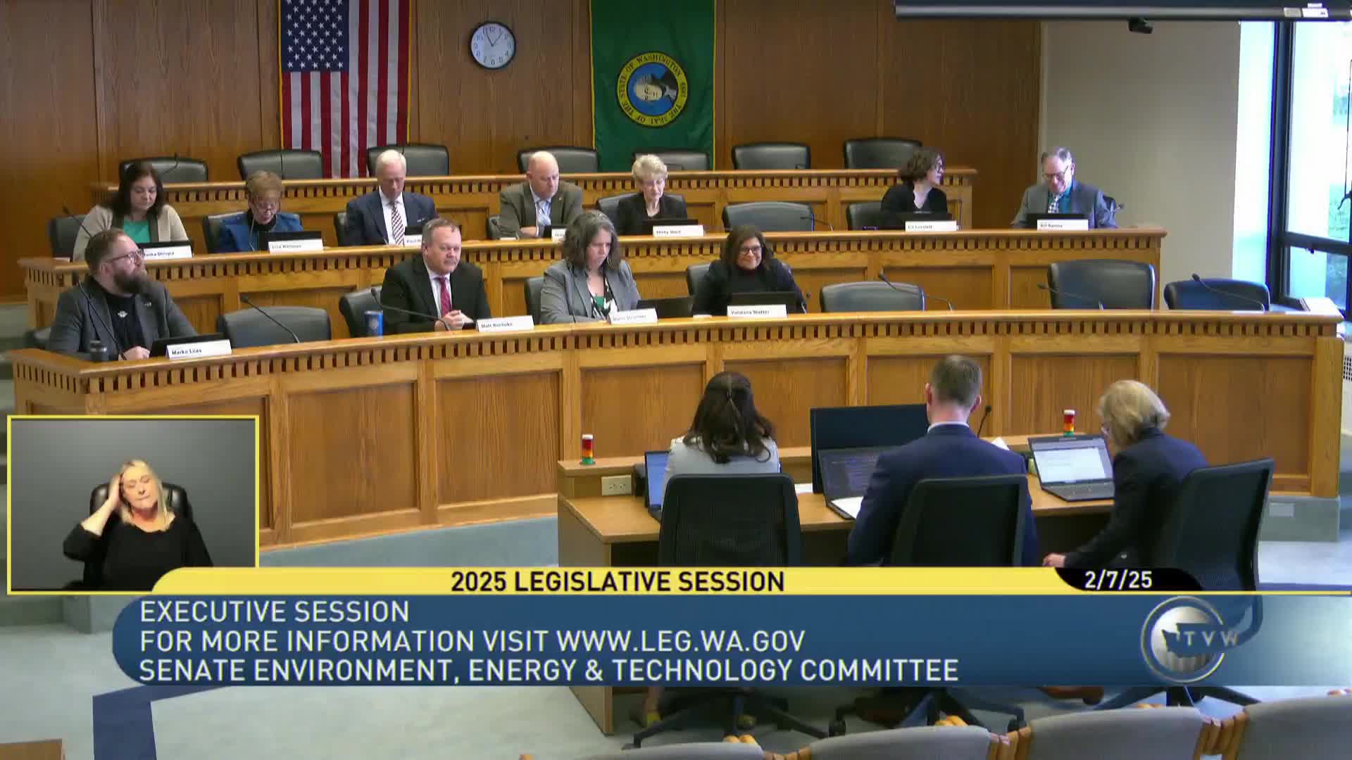 Committee executive session: substitutes and amendments adopted on multiple bills; voice votes recorded, no roll‑call tallies in transcript
