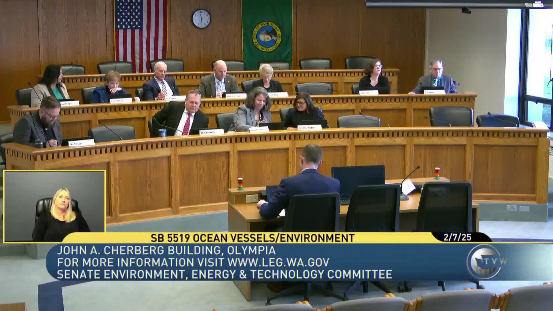 Committee hears opposing views on bill to limit high‑sulfur ship fuel and scrubber discharges in Washington waters