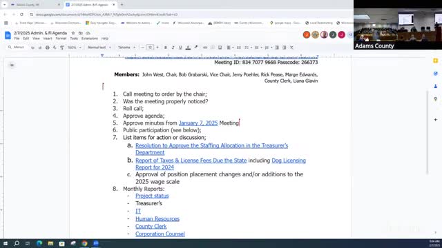 Adams County committee forwards treasurer staffing allocation after hour-long debate