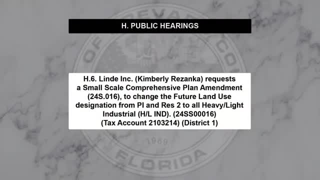 Commission approves Linde expansion land‑use and zoning changes with binding development plan