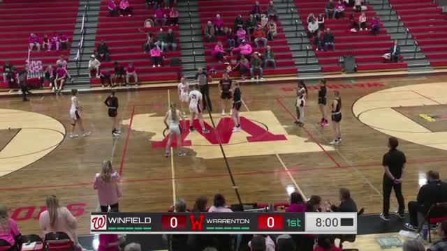 Winfield and Warrenton face off in thrilling basketball matchup featuring cancer awareness event