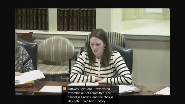 Health and Government Operations Committee approves suite of health, aging and workforce bills; Maryland Corps fiscal note clarified