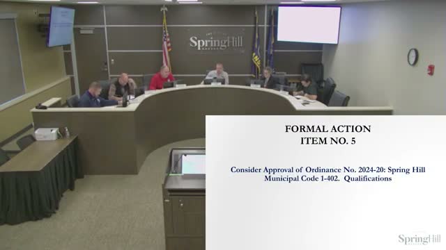 Spring Hill adopts residency rule with limited waiver for police chief