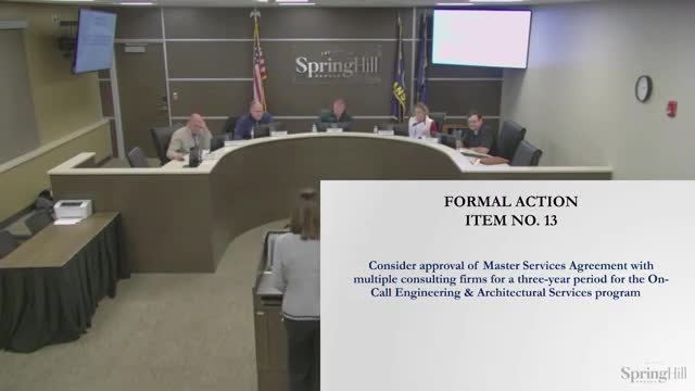 Council approves three-year master services agreement with 19 engineering firms for on-call work