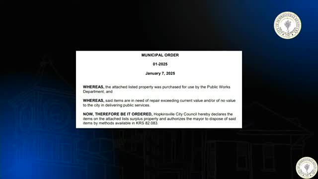 Hopkinsville council confirms board appointments and declares surplus property