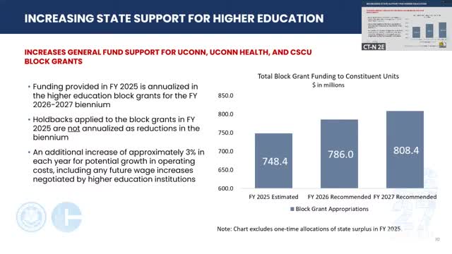 Administration holds higher-education block grants steady with modest growth but trims one-time federal support
