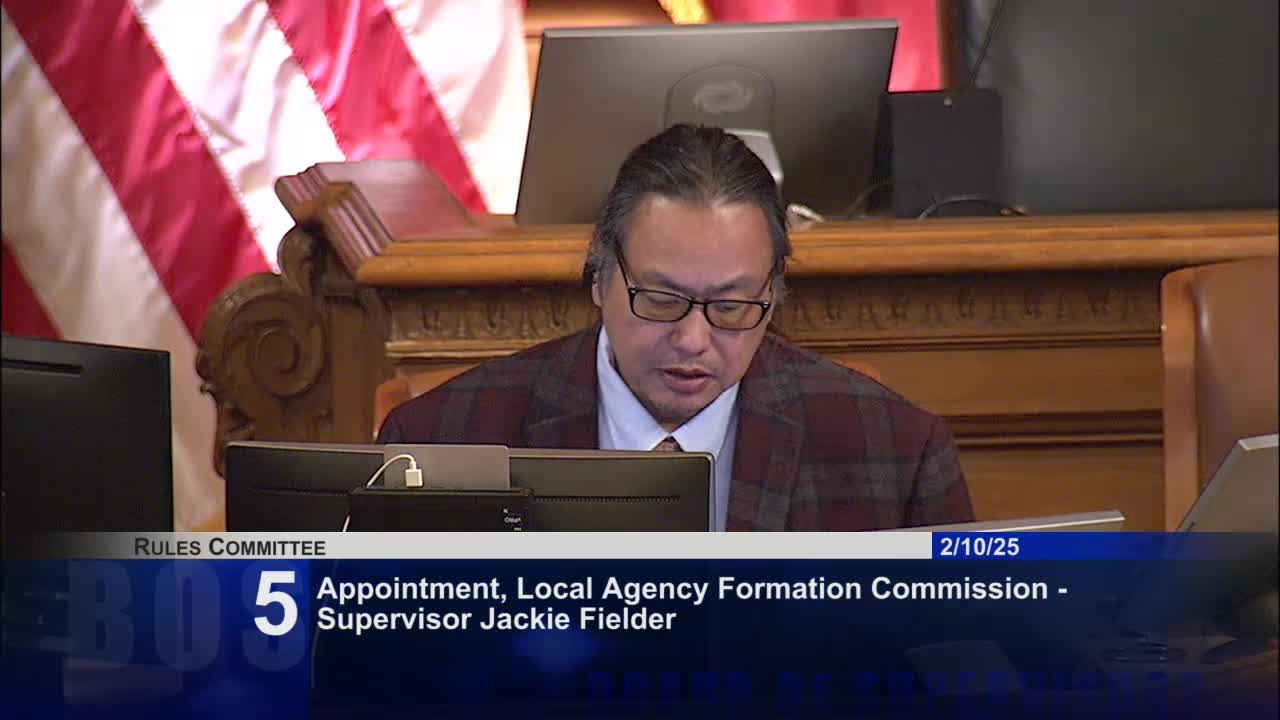 Rules committee forwards appointment of Supervisor Jackie Fielder to LAFCO