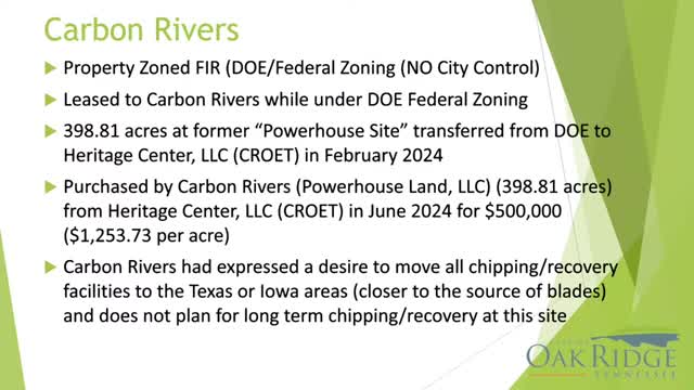 Council hears concerns about Carbon Rivers operations, wetlands and required rezoning; no final zoning decision made