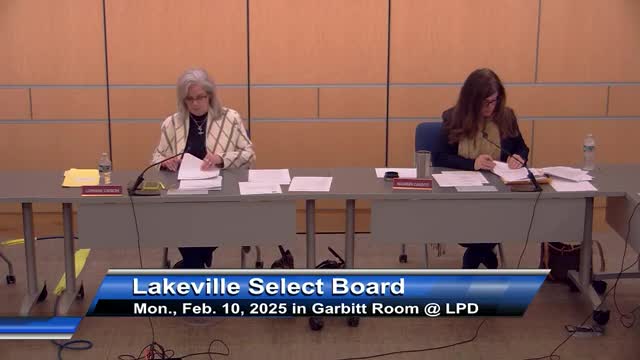 Votes at a glance: Key actions taken by Lakeville Select Board on Feb. 10, 2025