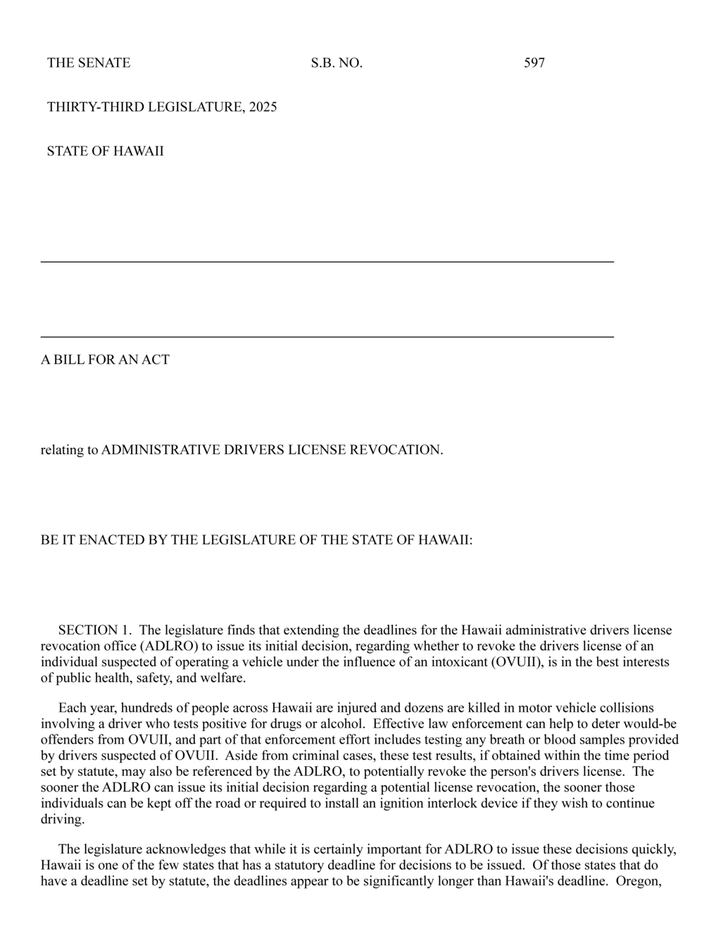 Hawaii extends decision timeline for driver's license revocation appeals