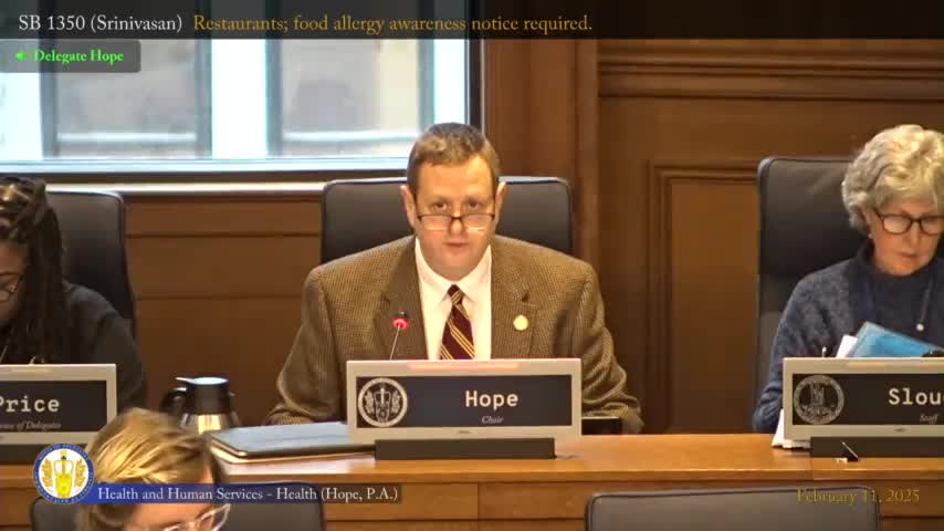 Virginia Senate advances bill for enhanced food allergy awareness in restaurants
