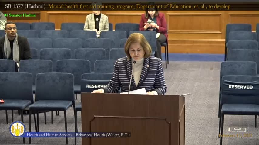 Subcommittee advances bill to expand school participation in Mental Health First Aid