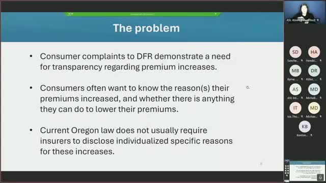 Oregon lawmakers propose legislation for greater transparency in insurance premium increases