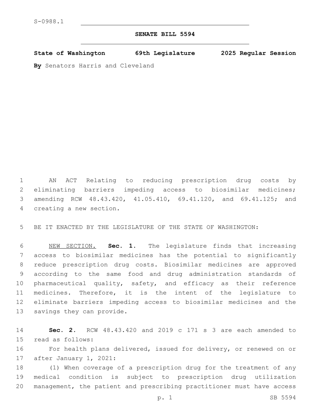 Washington Legislature enacts measures to lower prescription drug costs through biosimilars
