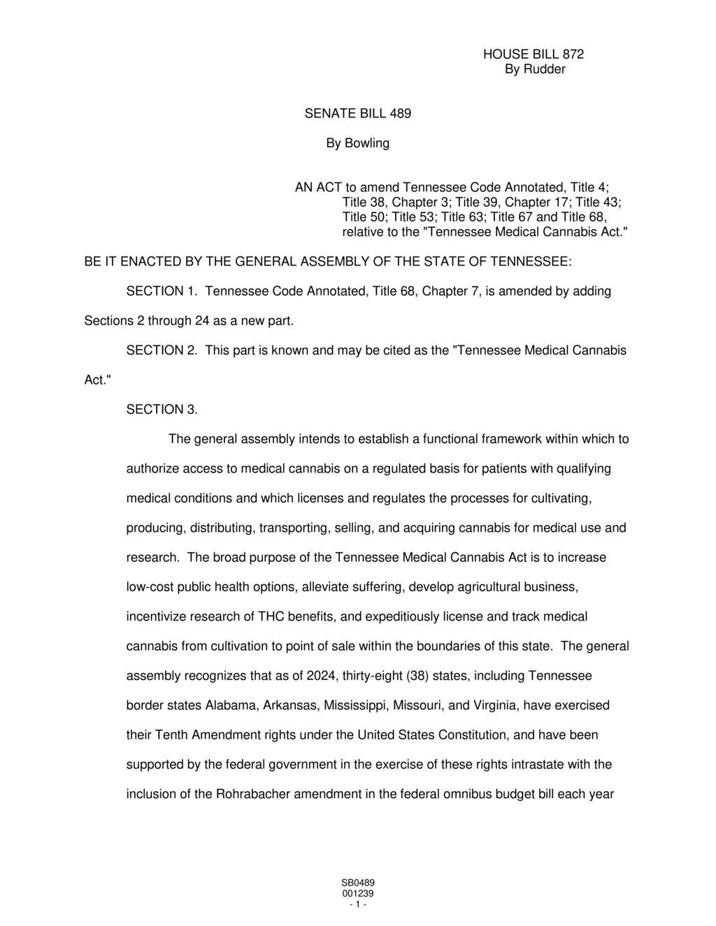 Tennessee establishes medical cannabis program commission by 2025
