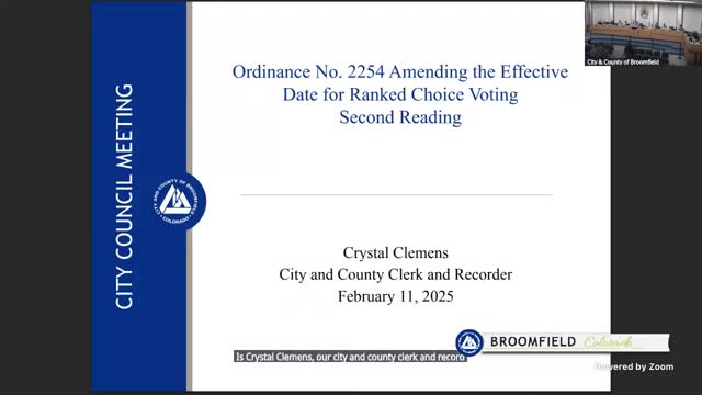 Broomfield delays implementation of ranked-choice voting until 2027