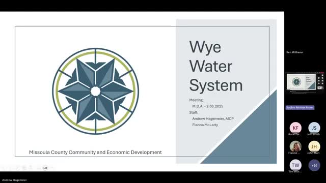 Missoula County approves $5.28 million TIF purchase of Wye public water system
