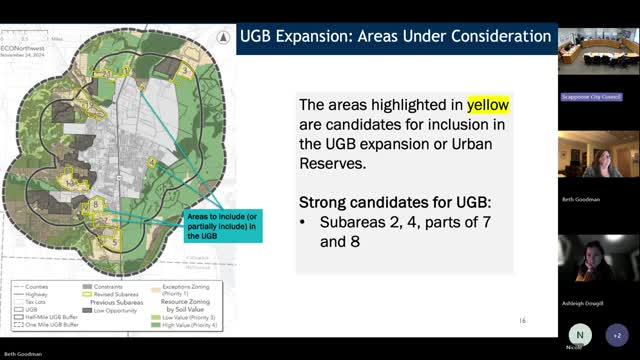 City Council evaluates urban reserves and potential growth areas along Highway 30