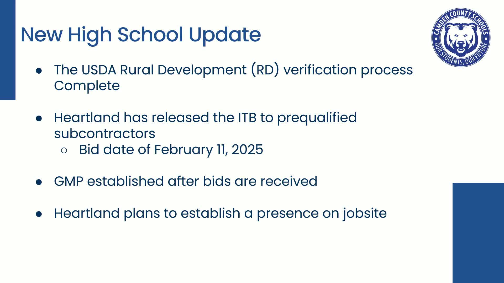 New Camden County high school bidding advances after USDA approval; site work, trailer delivery scheduled