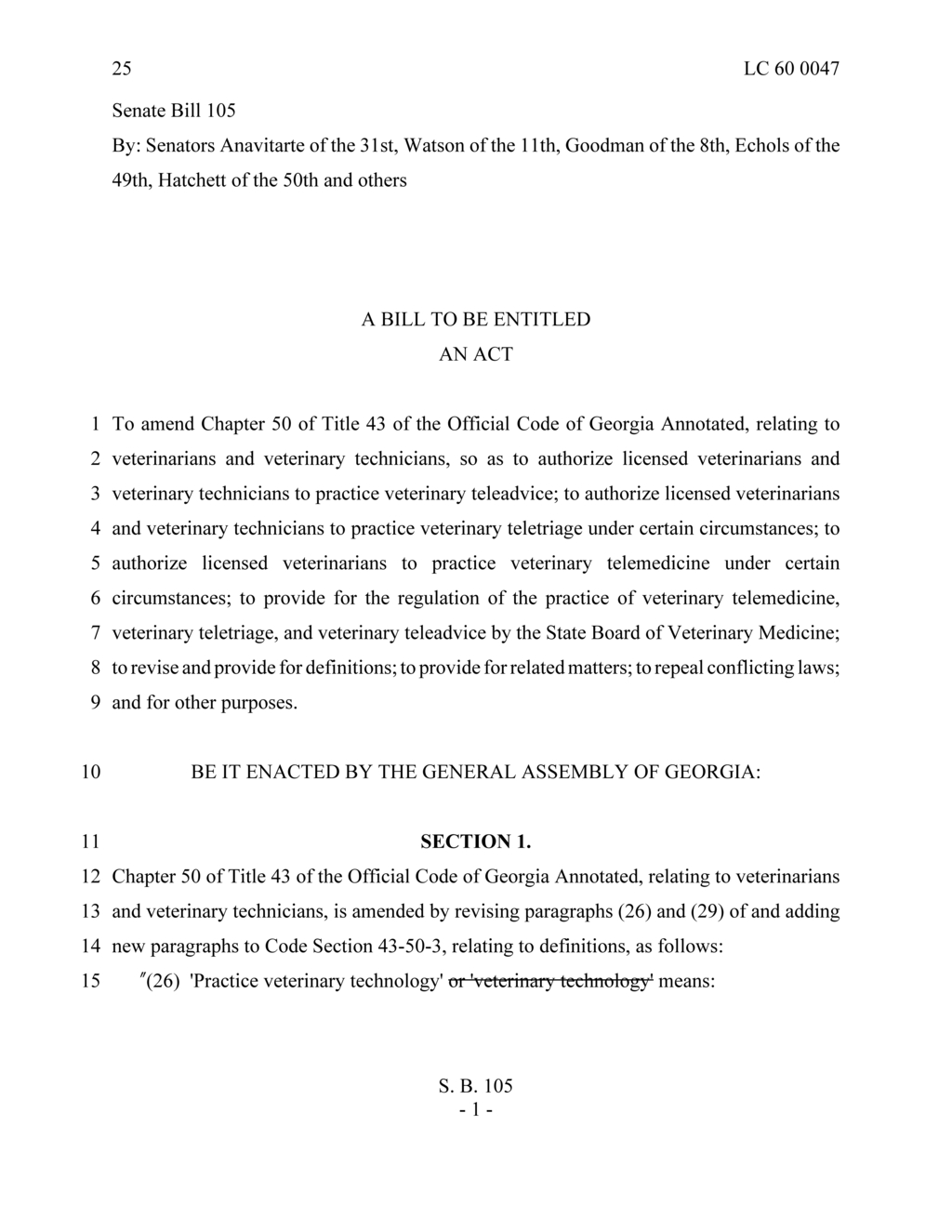 Georgia Senate approves bill for veterinary telemedicine and teletriage practices