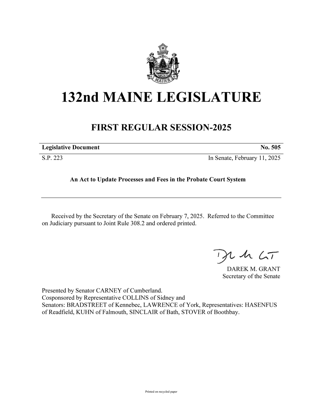 Maine Legislature updates probate code with adoption and AI verification requirements