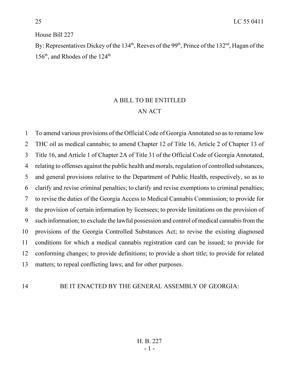 Georgia Commission enacts new regulations for low THC oil production and dispensing